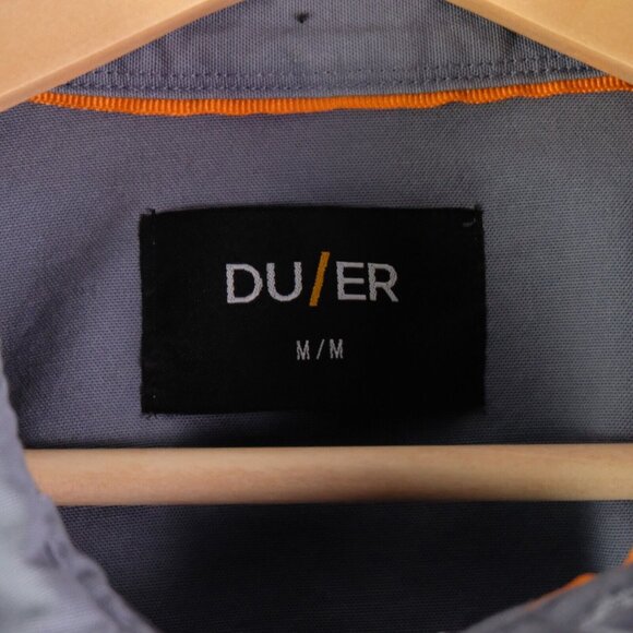 DUER Shirt Mens Medium Blue Long Sleeve Button Up Heavyweight Casual - Picture 7 of 9